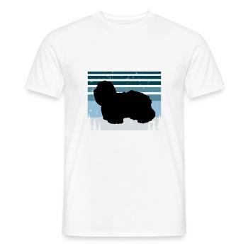 Coton De Tuléar Chien Amour Silhouette Vintage Coucher de Soleil - T-shirt homme - blanc - Devant - AI Model Male 178 dark (178cm)