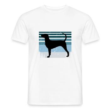 Dunker Dog Lover Silhouette Vintage Sunset - T-shirt homme - blanc - Devant - AI Model Male 178 dark (178cm)