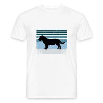 Drever Hundeliebhaber Silhouette Vintage Sonnenuntergang - Männer T-Shirt - Weiß - Vorne - AI Model Male 178 dark (178cm)