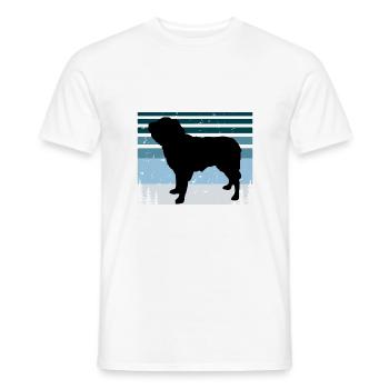 Dutch Smoushond Dog Love Silhouette Vintage Sunset - T-shirt homme - blanc - Devant - AI Model Male 178 dark (178cm)