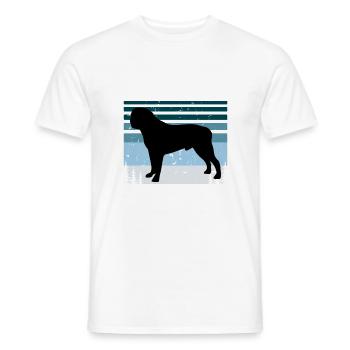 Englische Dogge Hund Liebe Silhouette Vintage Sonnenuntergang - Männer T-Shirt - Weiß - Vorne - AI Model Male 178 dark (178cm)