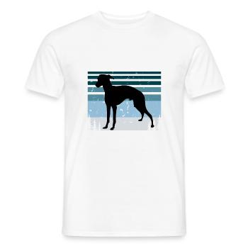 Italian Greyhound Dog Love Silhouette Retro Sunset - Men's T-Shirt - white - Front - AI Model Male 178 dark (178cm)