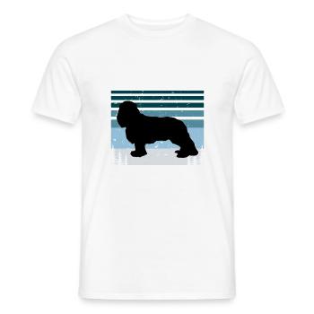 King Charles Dog Lover Silhouette Vintage Sunset - Men's T-Shirt - white - Front - AI Model Male 178 dark (178cm)
