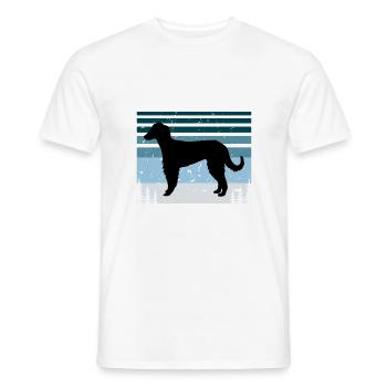 Taigan Dog Lover Silhouette Vintage Sunset - Men's T-Shirt - white - Front - AI Model Male 178 dark (178cm)