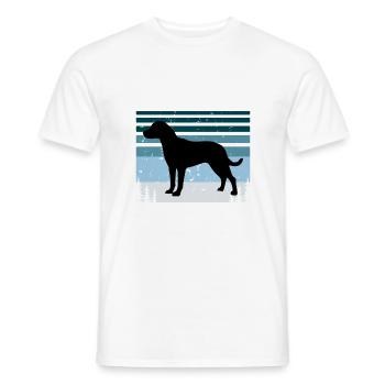 Uruguayan Cimarron Dog Silhouette Retro Sunset - Men's T-Shirt - white - Front - AI Model Male 178 dark (178cm)