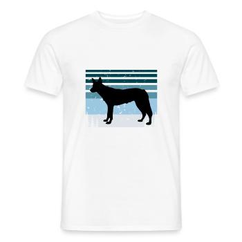 Tamaskan Dog Lover Silhouette Vintage Sunset - Men's T-Shirt - white - Front - AI Model Male 178 dark (178cm)