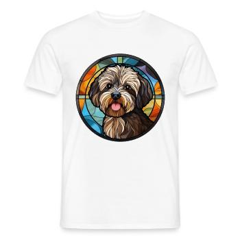 Havanese Dog Breed Watercolor Glass - Men's T-Shirt - white - Front - AI Model Male 178 dark (178cm)