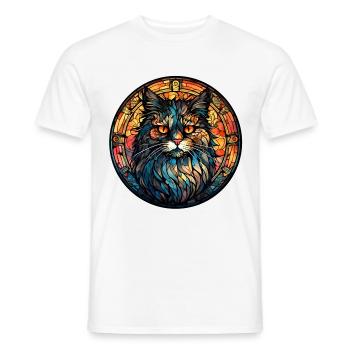 Cymric Cat Breed Aquarelle Verre - T-shirt homme - blanc - Devant - AI Model Male 178 dark (178cm)
