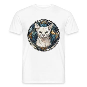 Burmilla Cat Race Aquarelle Verre - T-shirt homme - blanc - Devant - AI Model Male 178 dark (178cm)