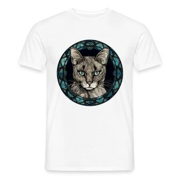 Javanische Katzenrasse Aquarellglas - Männer T-Shirt - Weiß - Vorne - AI Model Male 178 dark (178cm)