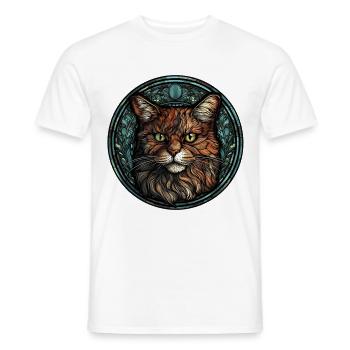 Manx Cat Breed Aquarelle Verre - T-shirt homme - blanc - Devant - AI Model Male 178 dark (178cm)