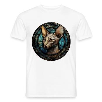Peterbald Cat Breed Aquarelle Verre - T-shirt homme - blanc - Devant - AI Model Male 178 dark (178cm)