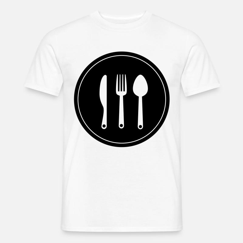 Gabel Besteck - Männer T-Shirt - Weiß