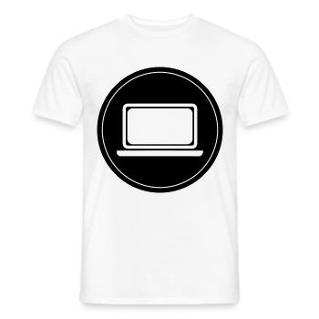 Ordinateur portable Pc Office - T-shirt homme - blanc - Devant - AI Model Male 178 dark (178cm)