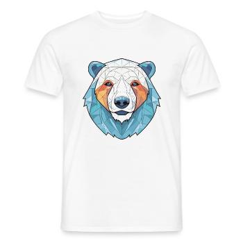 Polar Bear Colorful Watercolor Animal Illustration - Men's T-Shirt - white - Front - AI Model Male 178 dark (178cm)