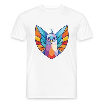 Taube Buntes Aquarell Tier Haustier Illustration - Männer T-Shirt - Weiß - Vorne - AI Model Male 178 dark (178cm)