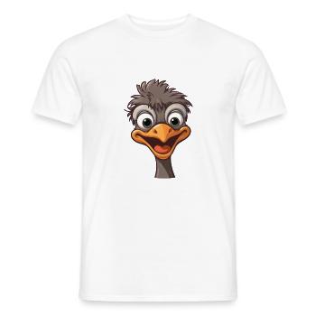 Emu Cartoon Kawaii Watercolor Illustration - Men's T-Shirt - white - Front - AI Model Male 178 dark (178cm)