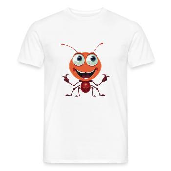 Ant Cartoon Kawaii Watercolor Illustration - Men's T-Shirt - white - Front - AI Model Male 178 dark (178cm)