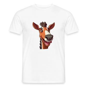 okapi Cartoon Kawaii Aquarelle Illustration - T-shirt homme - blanc - Devant - AI Model Male 178 dark (178cm)