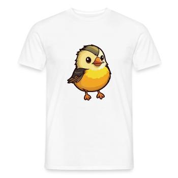 Meise Vogel Karikatur Kawaii Aquarell Illustration - Männer T-Shirt - Weiß - Vorne - AI Model Male 178 dark (178cm)