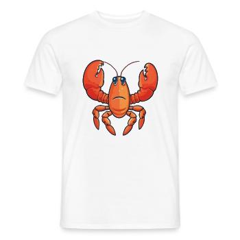 Lobster Cartoon Kawaii Watercolor Illustration - Men's T-Shirt - white - Front - AI Model Male 178 dark (178cm)