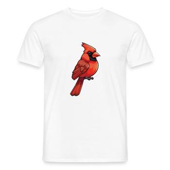Cardinal Cartoon Kawaii Aquarelle Illustration - T-shirt homme - blanc - Devant - AI Model Male 178 dark (178cm)