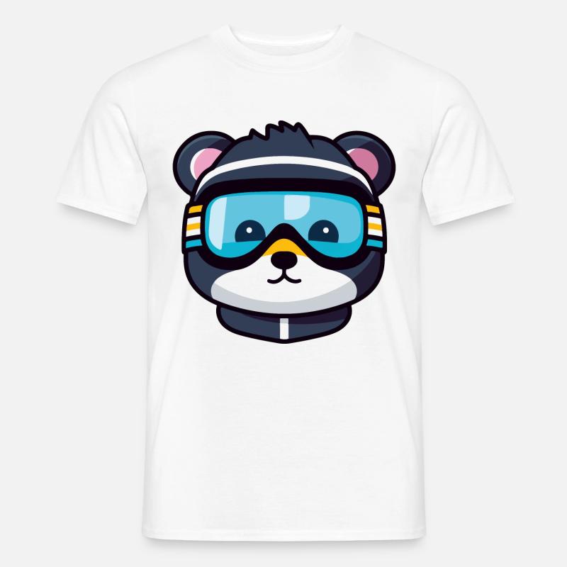 Ski Bär Comic - Männer T-Shirt - Weiß
