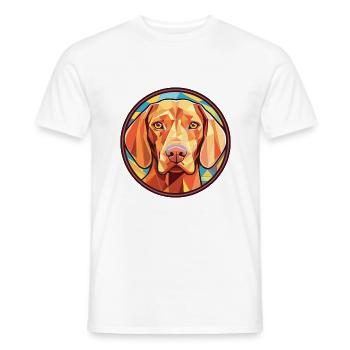 Wirehaired Vizsla Dog Breed Colorful Watercolor - Men's T-Shirt - white - Front - AI Model Male 178 dark (178cm)