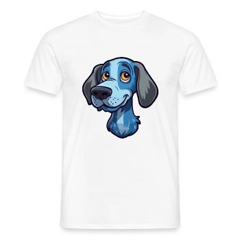 Bleu De Gascogne Dog Breed Cartoon Kawaii Illustra - Men's T-Shirt - white - Front - AI Model Male 178 dark (178cm)