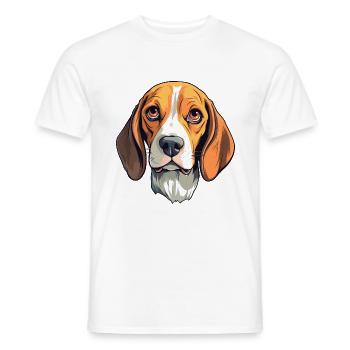 Beagle Harrier Dog Breed Cartoon Kawaii Illustrati - Men's T-Shirt - white - Front - AI Model Male 178 dark (178cm)