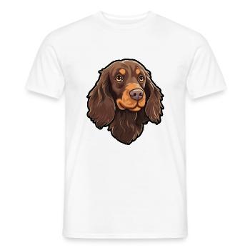 Boykin Épagneul Chien Race Cartoon Kawaii Illustrati - T-shirt homme - blanc - Devant - AI Model Male 178 dark (178cm)