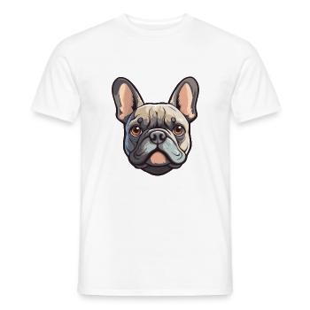 Bouledogue Français Race De Chien Cartoon Kawaii Illustrati - T-shirt homme - blanc - Devant - AI Model Male 178 dark (178cm)