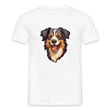English Shepherd Dog Breed Cartoon Kawaii Illustra - Men's T-Shirt - white - Front - AI Model Male 178 dark (178cm)