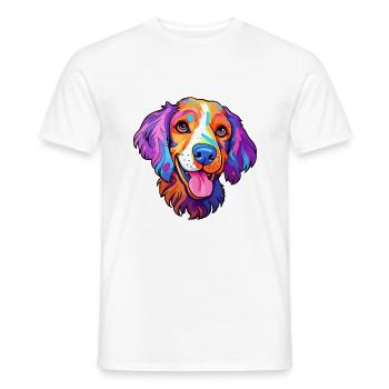 Dutch Smoushond Dog Breed Cartoon Kawaii Illustrat - Men's T-Shirt - white - Front - AI Model Male 178 dark (178cm)
