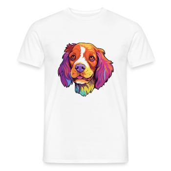 Français Bretagne chien race Cartoon Kawaii Illustrat - T-shirt homme - blanc - Devant - AI Model Male 178 dark (178cm)