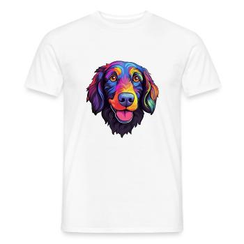 Plat Enduit Retriever Chien Race Cartoon Kawaii Ill - T-shirt homme - blanc - Devant - AI Model Male 178 dark (178cm)