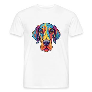Dogue allemand race de chien Cartoon Kawaii Illustration - T-shirt homme - blanc - Devant - AI Model Male 178 dark (178cm)