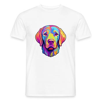 Labrador Retriever Dog Breed Cartoon Kawaii Illust - Men's T-Shirt - white - Front - AI Model Male 178 dark (178cm)