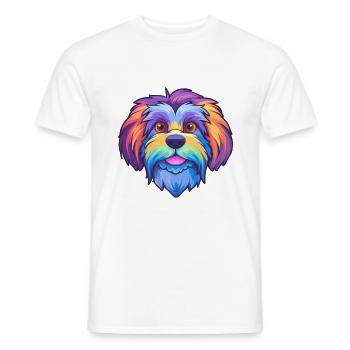 Lowchen Kleiner Löwe Hunderasse Cartoon Kawaii Illus - Männer T-Shirt - Weiß - Vorne - AI Model Male 178 dark (178cm)