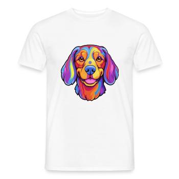 Karakachan chien race dessin animé Kawaii Illustration - T-shirt homme - blanc - Devant - AI Model Male 178 dark (178cm)