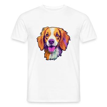 Nederlandse Kooikerhondje Dog Breed Cartoon Kawaii - T-shirt homme - blanc - Devant - AI Model Male 178 dark (178cm)