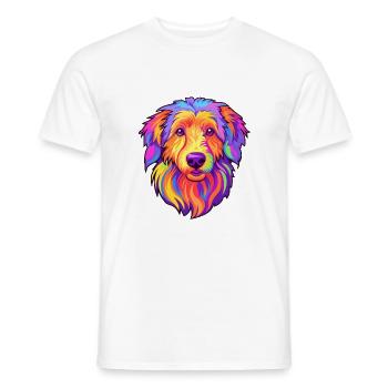 Kuchi Afghan Shepard chien race Cartoon Kawaii Illu - T-shirt homme - blanc - Devant - AI Model Male 178 dark (178cm)