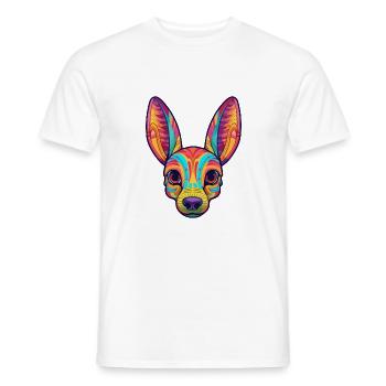 Hare Indian Dog Breed Cartoon Kawaii Illustration - Men's T-Shirt - white - Front - AI Model Male 178 dark (178cm)