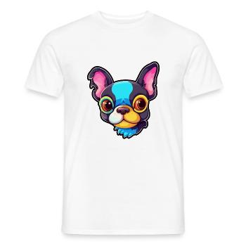 Boston Terrier Hunderasse Cartoon Kawaii Illustrati - Männer T-Shirt - Weiß - Vorne - AI Model Male 178 dark (178cm)