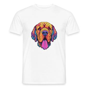Mastiff brésilien race de chien Cartoon Kawaii Illustr - T-shirt homme - blanc - Devant - AI Model Male 178 dark (178cm)
