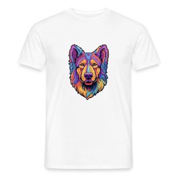 Bohemian Shepherd Dog Breed Cartoon Kawaii Illustr - Men's T-Shirt - white - Front - AI Model Male 178 dark (178cm)