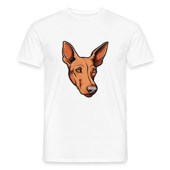 Podenco Canario race de chien dessin animé kawaii illustrat - T-shirt homme - blanc - Devant - AI Model Male 178 dark (178cm)
