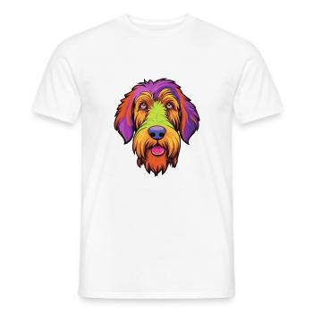 Chien de chasse à poil dur d’Istrie race de chien Cartoon Kawaii - T-shirt homme - blanc - Devant - AI Model Male 178 dark (178cm)