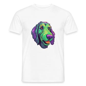 Irish Wolfhound chien race Cartoon Kawaii Illustrat - T-shirt homme - blanc - Devant - AI Model Male 178 dark (178cm)