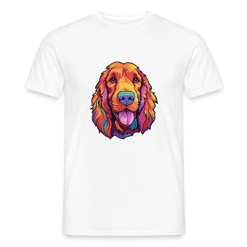 Irischer Setter Hund Rasse Cartoon Kawaii Illustration - Männer T-Shirt - Weiß - Vorne - AI Model Male 178 dark (178cm)